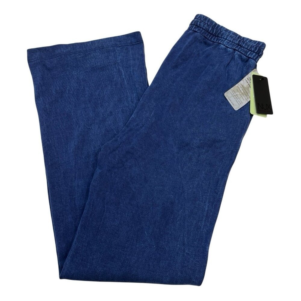 NUX Pant Terry Bootcut Blue Stone Pull On Bamboo Cotton Blend‎ Size S Loungewear